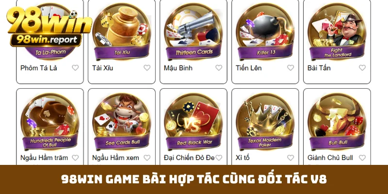 98WIN game bài hợp tác cùng đối tác V8