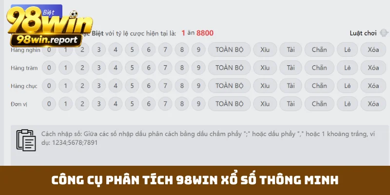 Công cụ phân tích 98WIN xổ số thông minh